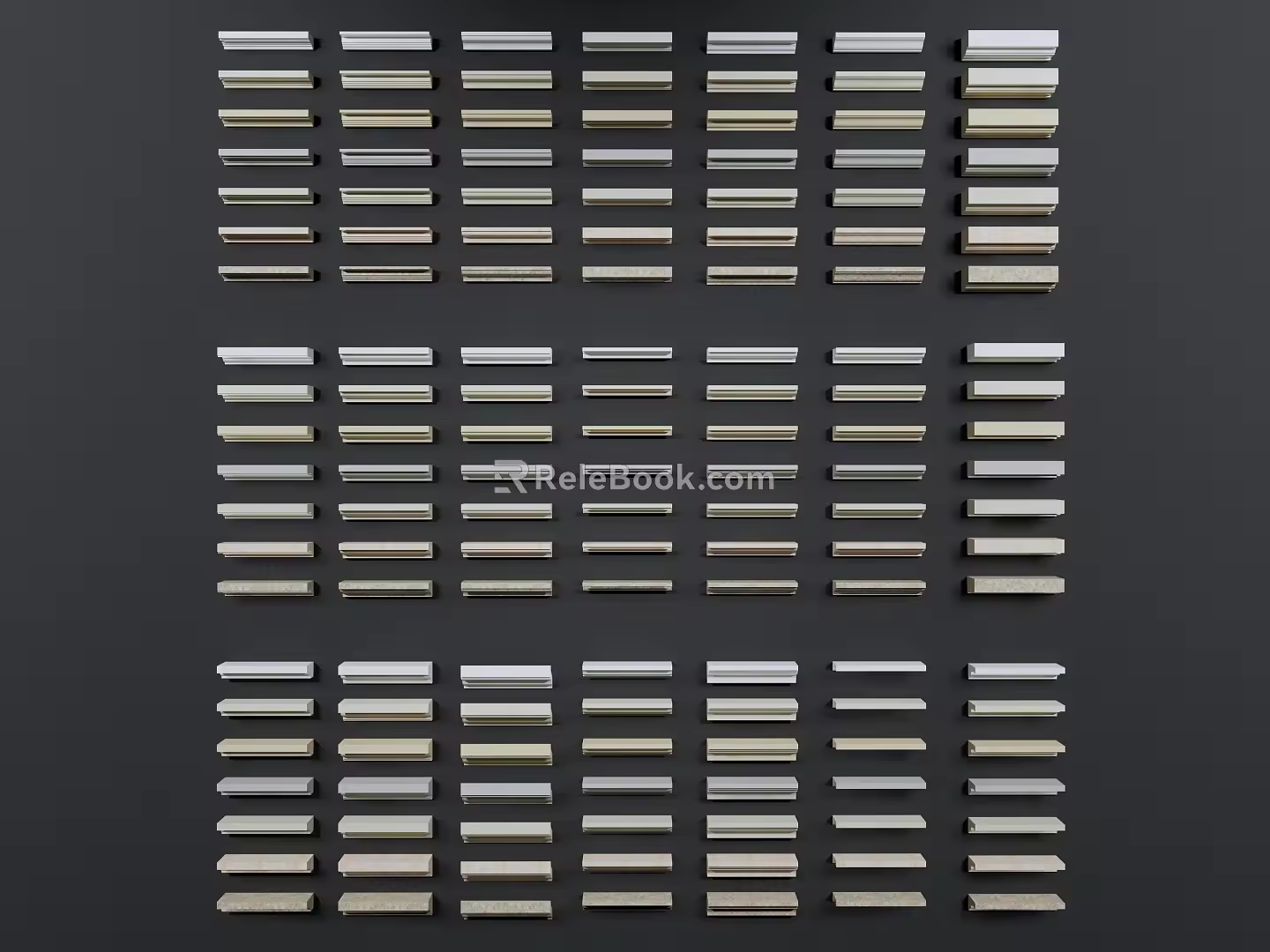 European-style plaster line cornice dado ceiling component 3d model