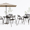 Modern Outdoor Table and Chair Outdoor Leisure Table and Chair 3d model