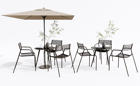 Modern Outdoor Table and Chair Outdoor Leisure Table and Chair 3d model