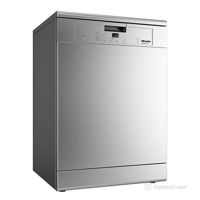 Sleek Stainless Steel Dishwashing Machine As Efficient Modern Home Kitchen Appliance 3d model 
