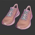 Light Pink Modern Casual Sneakers With White Laces And Breathable Mesh Upper
