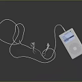 White Wired Earphones With MP3 Player For Enhanced Music Listening Experience