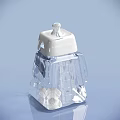 Modern Decorative Ornament Set With Transparent Glass Container White Lid Handle And Measurement Marks