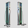 Three ZOOY Electric Vehicle Charging Stations With Modern Design And Charging Cables