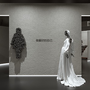 Wedding dress shop wedding photography gallery exhibition hall 3d model