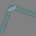 Urban Road Facilities With Street Lamps Traffic Lights Zebra Crossing Guardrails And Sidewalks