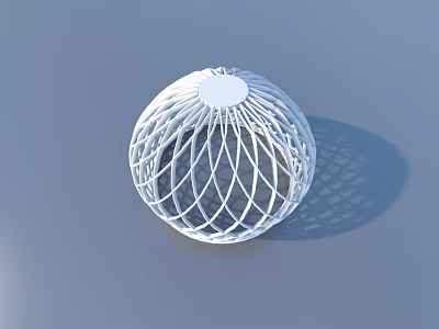 White Geometric Spherical Mesh Object On Gray Background With Modern Design 3d model