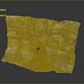 Layered Natural Rock Formation With Green Moss Covered Surface And Small Cave