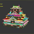 Traditional Ancient Multi tiered Wooden Building Featuring Classic Roof Design White Walls And Dark Tiles