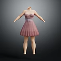 Pink Strapless Short Dress On Mannequin With Fitted Design And Fashion Style
