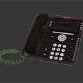Black Digital Landline Phone With Caller ID Display Screen Numeric Keypad And Coiled Cord