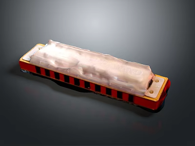 Rectangular Daily Necessities Storage Case With Red Yellow Border And Transparent Lid 3d model
