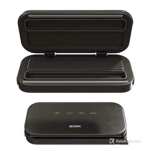 BORK Black Compact Sandwich Maker Kitchen Appliance With Sleek Design For Home Cooking 3d model 