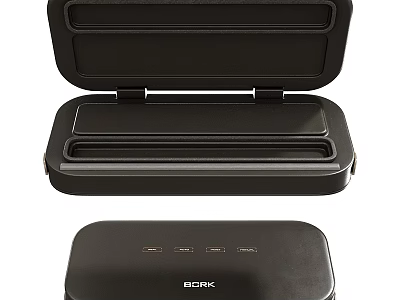 BORK Black Compact Sandwich Maker Kitchen Appliance With Sleek Design For Home Cooking 3d model