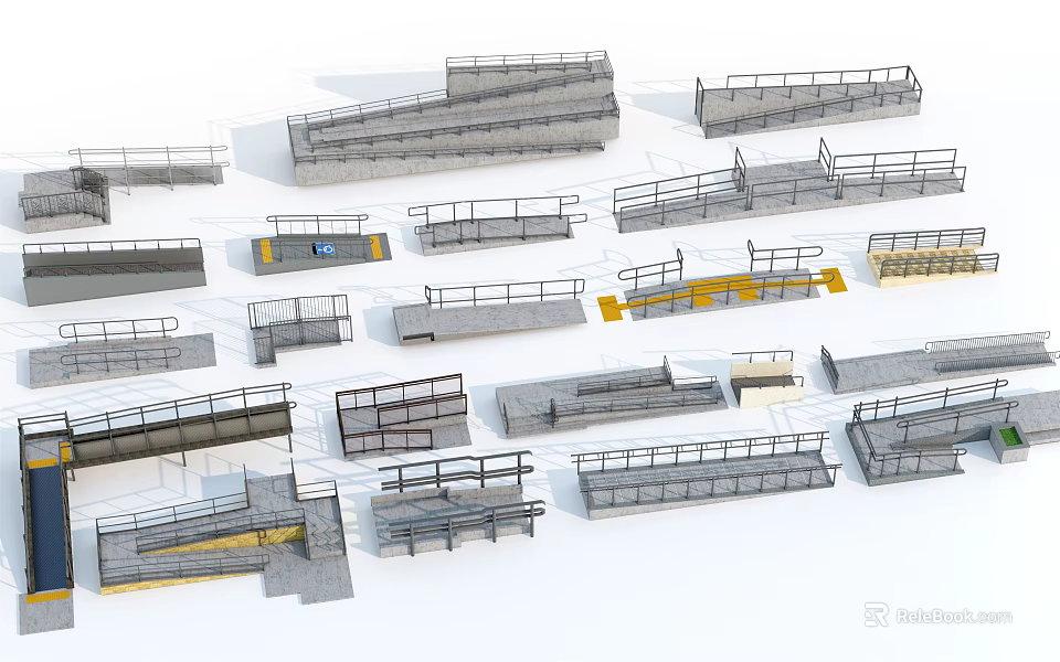 Various Metal Fence Structures With Different Designs And Applications 3d model 