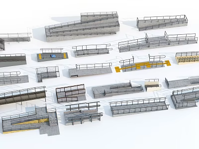 Various Metal Fence Structures With Different Designs And Applications 3d model