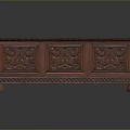 Mahogany Wooden Storage Chest With Intricate Carved Patterns And Decorative Design