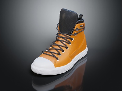 modern shoes leather shoes hiking shoes 3d model