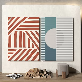 modern abstract painting abstract decorative painting 3d model