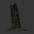 Wooden And Stone Decorative Tree Stump Sculpture With Natural Bark Texture And Solid Base 3d model