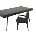 Modern Sleek Desk Design With Wooden Top Black Armchair And Metal Legs