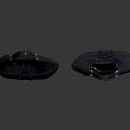 Dark Leather Crescent Shaped Handbags With Shoulder Straps And Minimalist Design