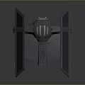 Detailed Fighter Spacecraft Model With Extended Gray Wings Cockpit And Structural Design 3d model