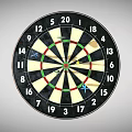 Dartboard Sports Equipment With Colorful Darts And Target Numbers Design