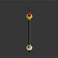 Modern Spear Weapon With White Shaft Black Yellow Accents And Red Circular Element