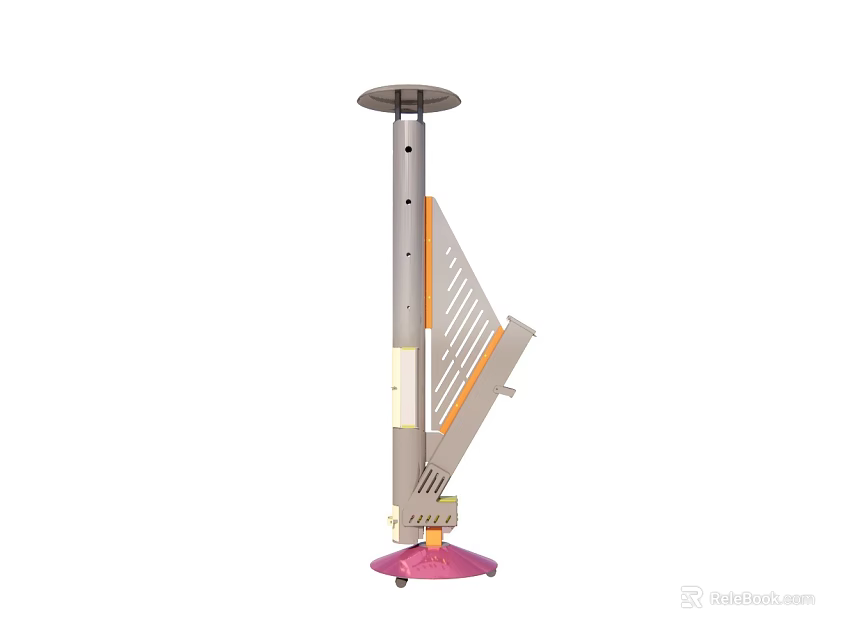 Portable Standing Heater With Adjustable Panel And Pink Base For Home Use 3d model 