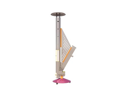 Portable Standing Heater With Adjustable Panel And Pink Base For Home Use 3d model