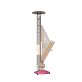 Portable Standing Heater With Adjustable Panel And Pink Base For Home Use