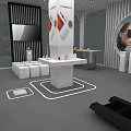 Huawei Store Interior With Display Counters Product Posters And Modern Design 3d model