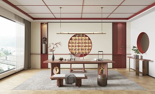 New Chinese Tea Room Study 3d model