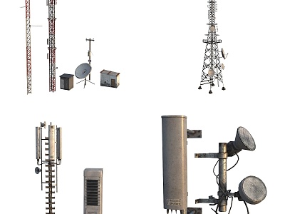 Antenna Signal Receiving Tower Horn Radio Transmitter 3d model