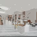 Modern Elegant Clothing Store Interior Design With Cozy Rest Zone And Clothing Display Racks