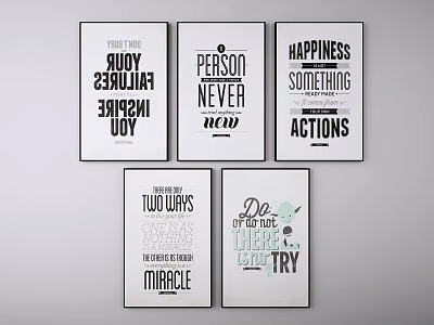 Inspirational Quotes Wall Art Framed Prints For Home Decor 3d model