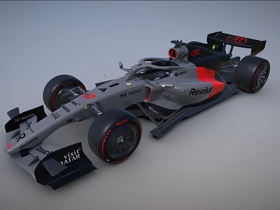 McLaren Formula 1 Racing Car With Renault Branding And Grey Aerodynamic Design 3d model