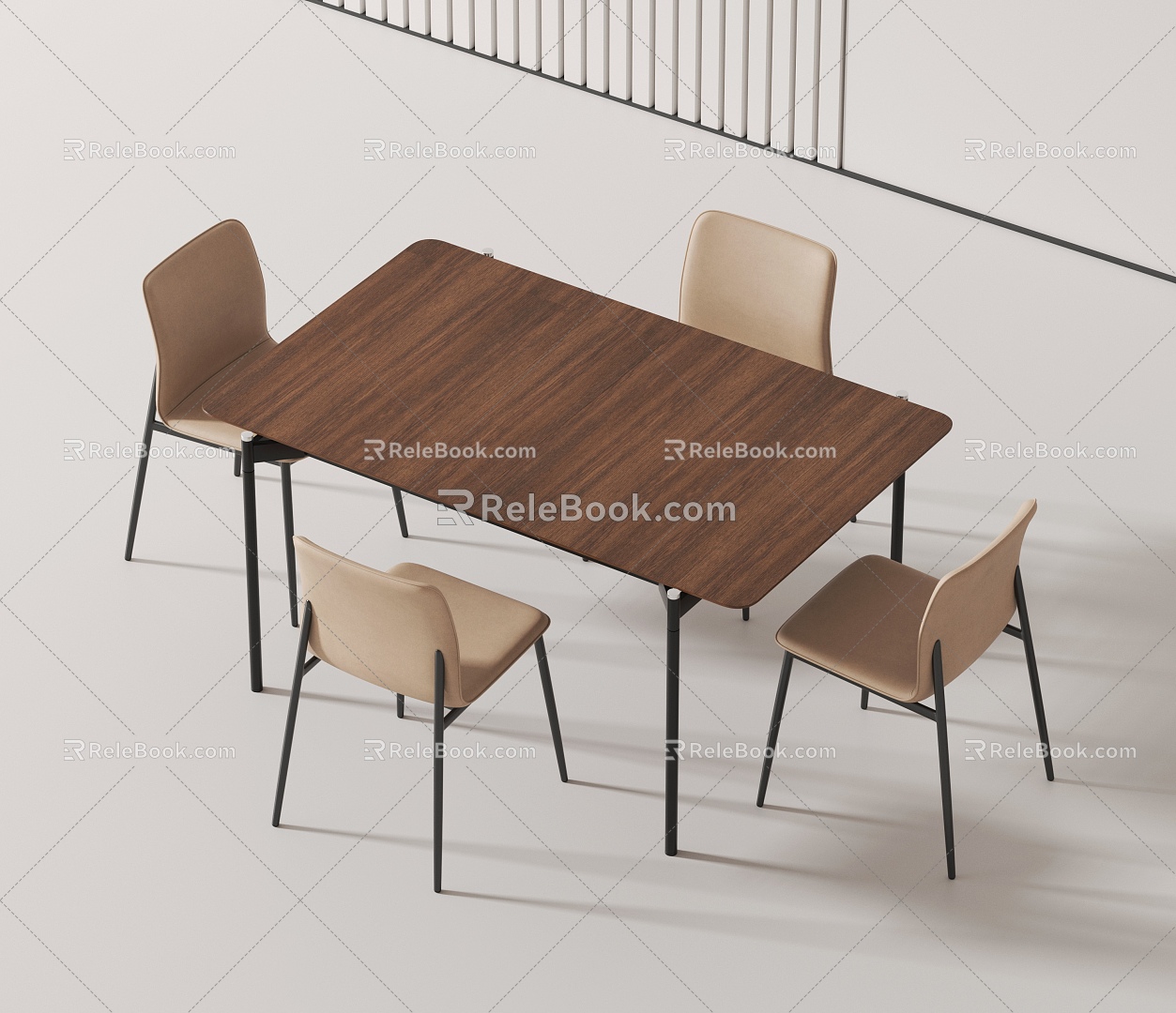 Modern Dining Table and Chair 3d model