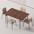 Modern Dining Table and Chair 3d model