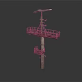 Industrial Tower Equipment With Upper And Lower Platforms Ladder Access And Top Mounted Device