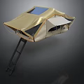 Durable Beige Gold Roof Top Tent With Ladder And Skylight For Camping