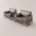 Modern Sofa and Coffee Table Set Featuring Three Two Single Seater Sofas and Dimensions 3d model