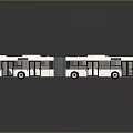 White Articulated Bus with Solar Panels on Roof in Modern Design on Reflective Surface