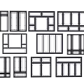Various Modern Window Designs With Different Frame Styles And Architectural Details 3d model