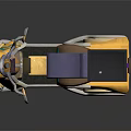 Stylish Yellow Motorcycle Scooter With Purple Seat Storage Box And Modern Design Features