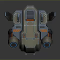 Futuristic Sci Fi Mechanical Vehicle 3D Model With Circular Eyes And Propellers