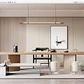 Modern Tea Table and Chair Tea Table and Chair Combination 3d model
