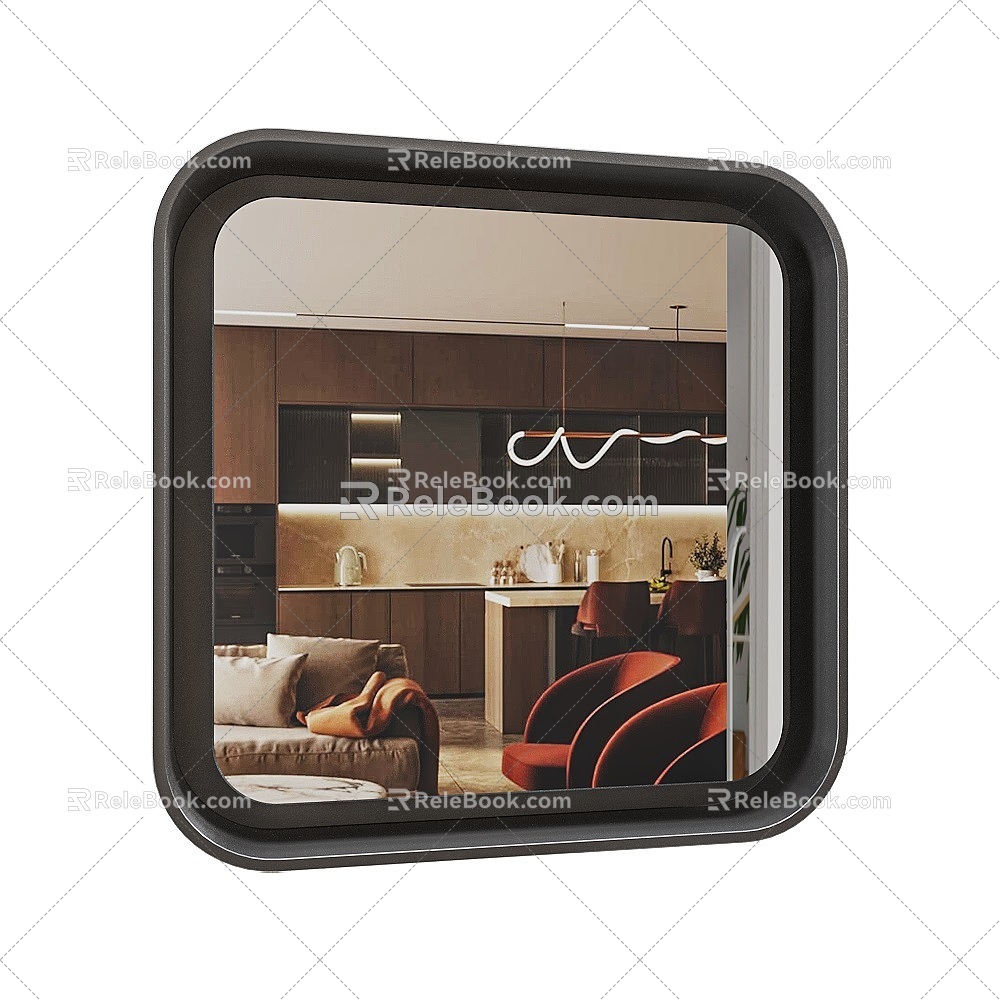 Rettangolo oval square mirror 18w 3d model