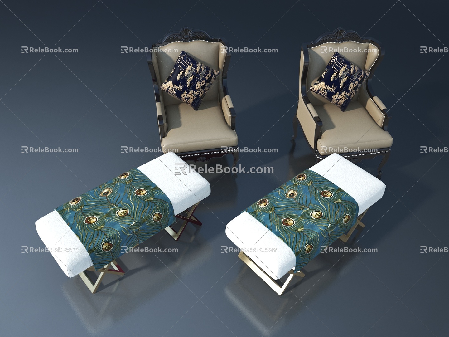 Sofa stool 3d model